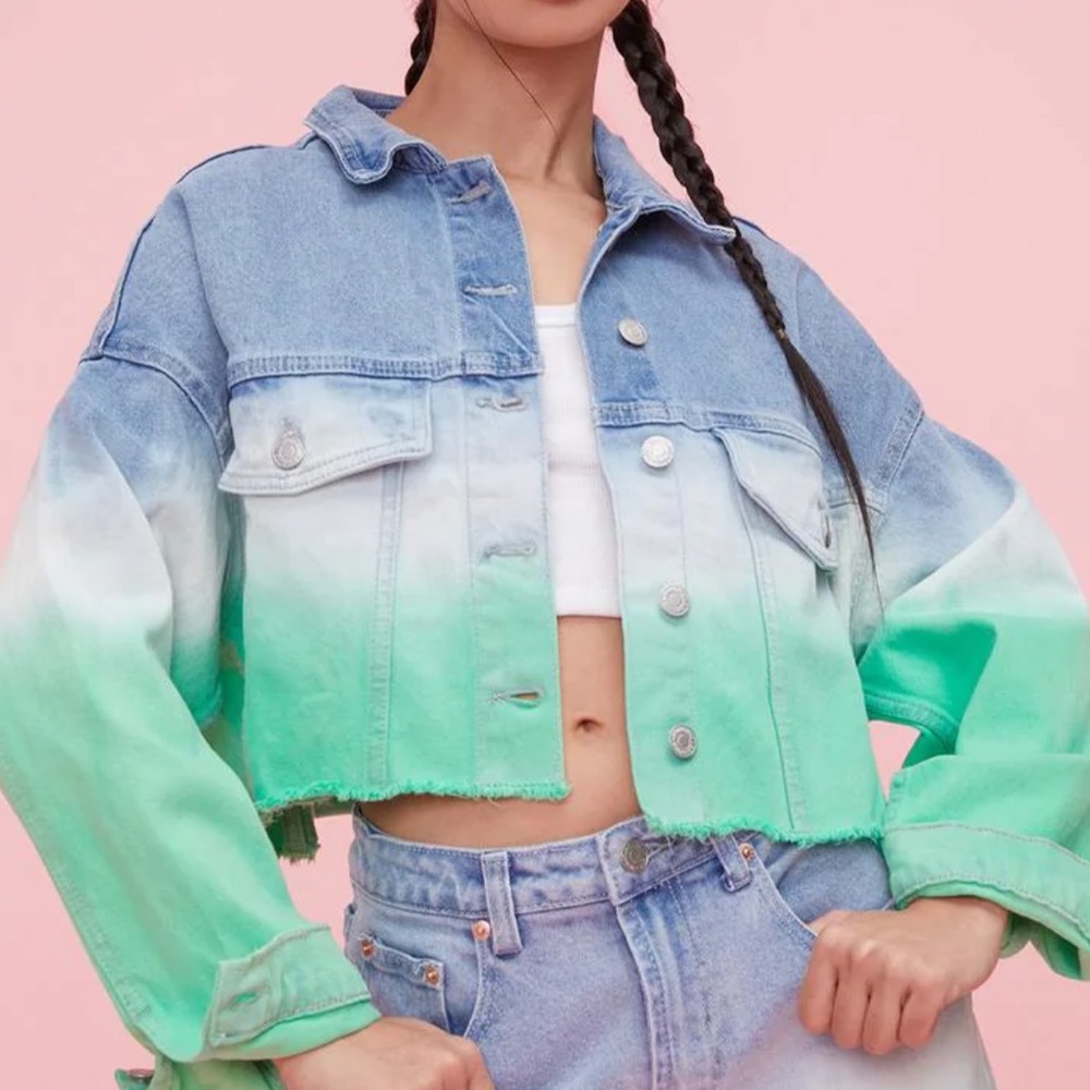 Ombre tie dye denim jacket